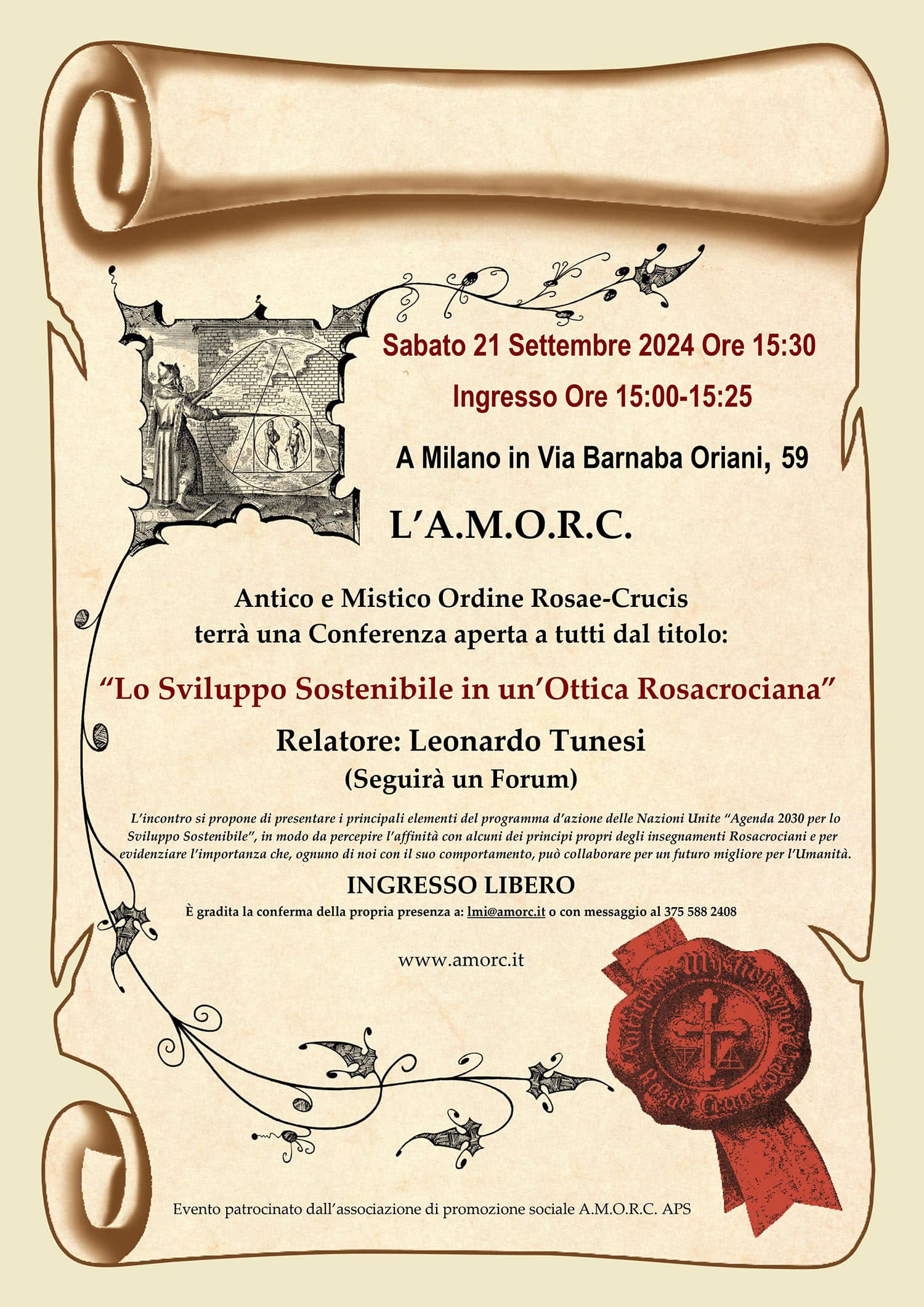 2024 09 21 AMORC Conferanza Milano
